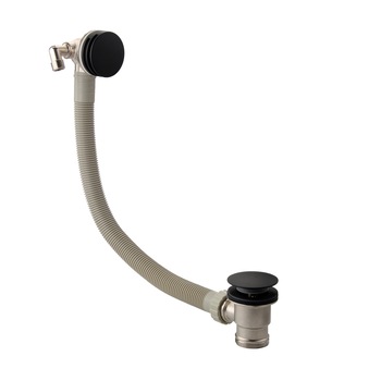 Sifon de scurgere si umplere pentru cada, cu ventil negru mat din alama Sifon de scurgere si umplere pentru cada, cu ventil negru mat din alama