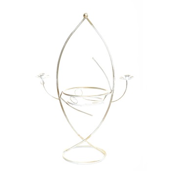 Suport de flori, decorativ, din metal, 10-0408, alb patinat Suport de flori, decorativ, din metal, 10-0408, alb patinat