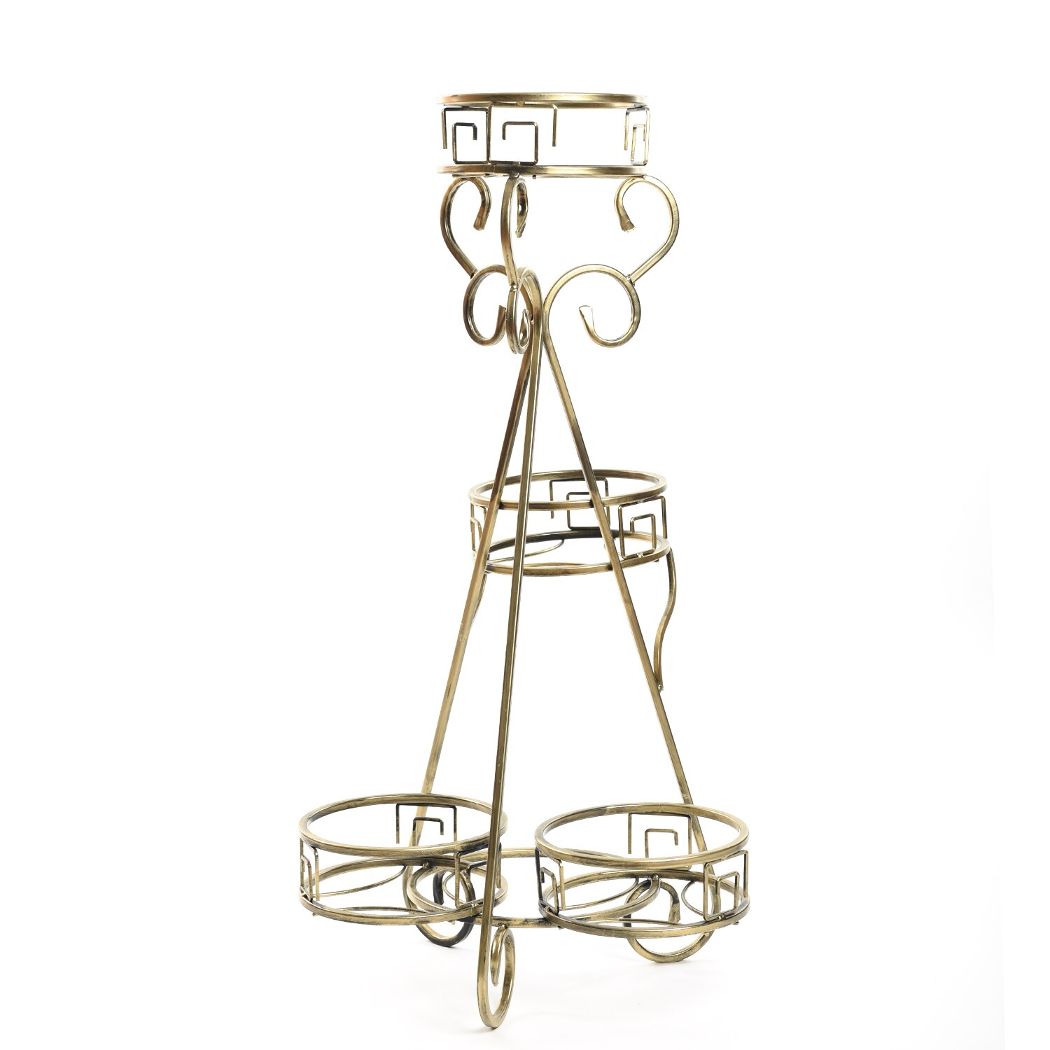 Suport de flori decorativ, din metal, 10-1173, auriu patinat