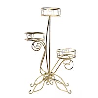 Suport de flori decorativ, din metal, 10-1081, auriu patinat