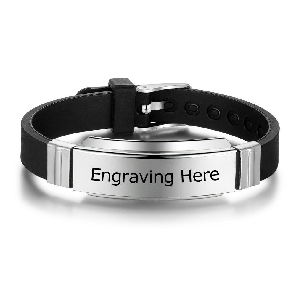 Bratara neagra ajustabila gravata personalizata cu textul tau