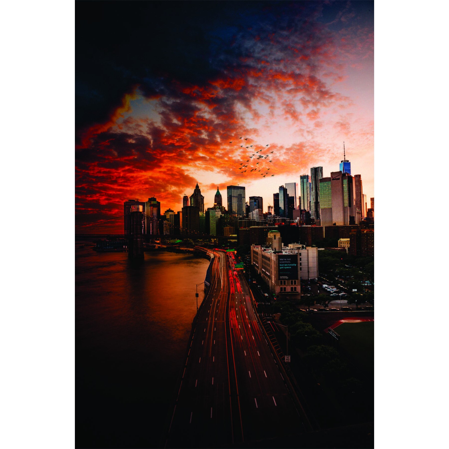 Fototapet Manhattan in apus, 130x 195 cm