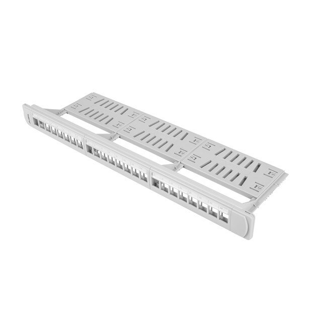 Modul pentru panou de conexiuni cu organizator de cabluri , Lanberg , 24 Porturi 1U , 19'' , gri