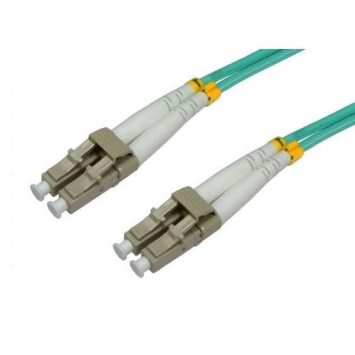 Cablu de retea din fibra optica multifunctional cu dubla conectare ,Intellinet , LC LC 50/125 om3, 2 m