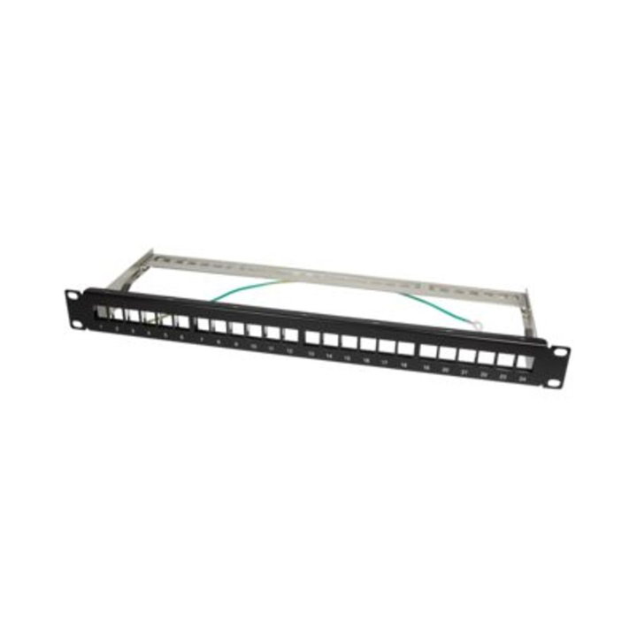 Logilink 19" Patch panel 24 Keystone jack csatlakozóhoz, 1U, fekete
