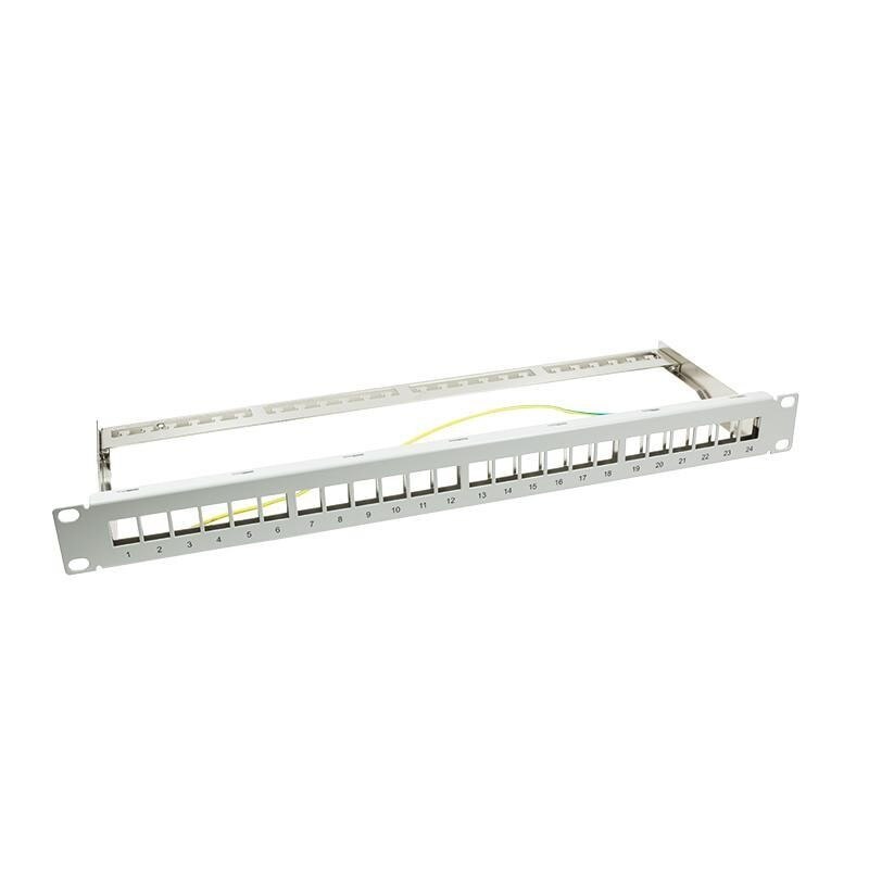 Modul pentru panou de conexiuni cu protectie , 24 porturi 1U , gri