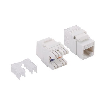 Modul pentru panou de conexiuni cu montare fara unelte , Logilink , Jack RJ45 Cat.6 utp LSA/IDC ,180°, alb Modul pentru panou de conexiuni cu montare fara unelte , Logilink , Jack RJ45 Cat.6 utp LSA/IDC ,180°, alb