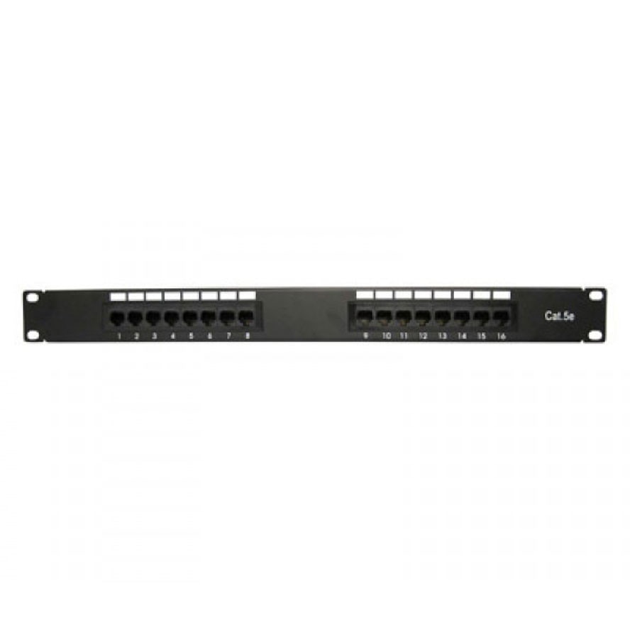 Panou de conexiuni ecranat , Equip , cat.6 16 porturi 1U , 19” , negru