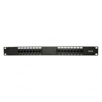 Panou de conexiuni ecranat , Equip , cat.6 16 porturi 1U , 19” , negru Panou de conexiuni ecranat , Equip , cat.6 16 porturi 1U , 19” , negru