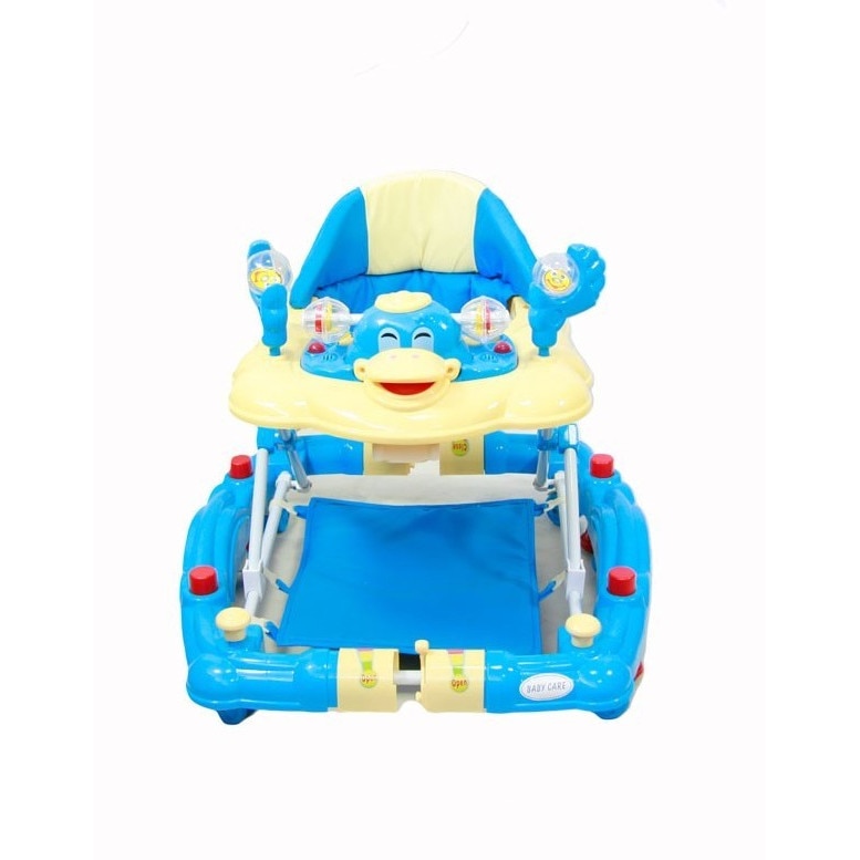 Premergator cu sistem de balansare Baby Care H914 Ratusca, cu melodii, reglabil in 3 trepte de inaltime, Albastru