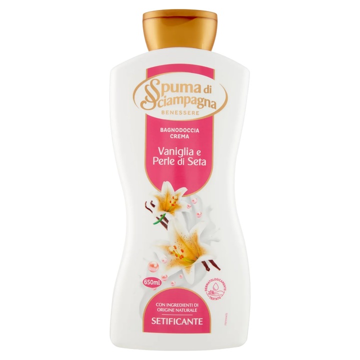 Gel de dus Matasos cu Vanilie si Perle de Matase, Spuma di Sciampagna, 650 ml