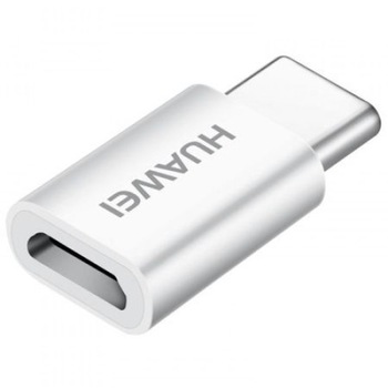 Adaptor HUAWEI MicroUSB la Type-C Alb Adaptor HUAWEI MicroUSB la Type-C Alb