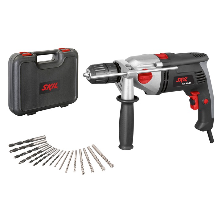Masina de gaurit (bormasina) cu percutie Skil 1024 AA, 900 W, 2800 RPM + valiza transport