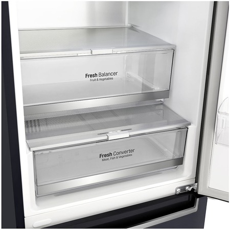 Combina frigorifica LG GBB92MCAXP, 384 l, Full NoFrost, Smart Diagnosis, WIFI, Compresor Centum System, Clasa A+++, H 203 cm, Negru