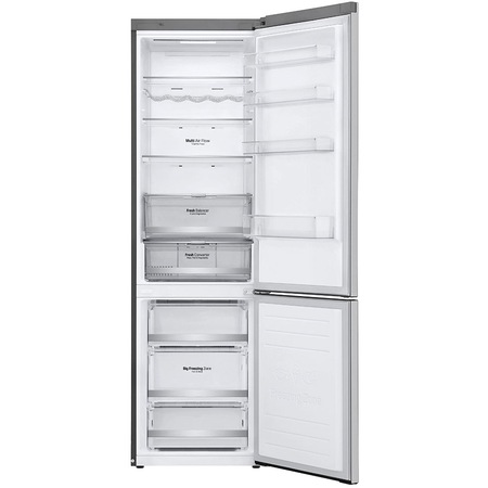 Combina frigorifica LG GBB72NSDFN, 384 l, No Frost, Compresor Inverter Linear, Display Extern, Clasa A+++, H 203 cm, Inox