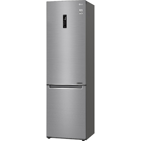 Combina frigorifica LG GBB62PZHZN, 384 l, No Frost, Compresor Inverter Linear, Display Extern, Clasa A++, H 203 cm, Argintiu