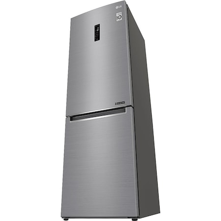 Combina frigorifica LG GBB61PZHZN, 341 l, Full NoFrost, Compresor Inverter Linear, Display Extern, Clasa A++, H 186 cm, Argintiu