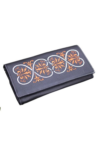 Portofel din piele naturala, Femei Infinite Love , Negru, handmade, Amaya, 19,5 cm x 11 cm