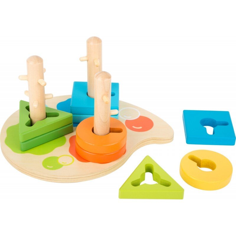 Joc de motricitate cu forme si culori, Small Foot, Lemn, 1 an+