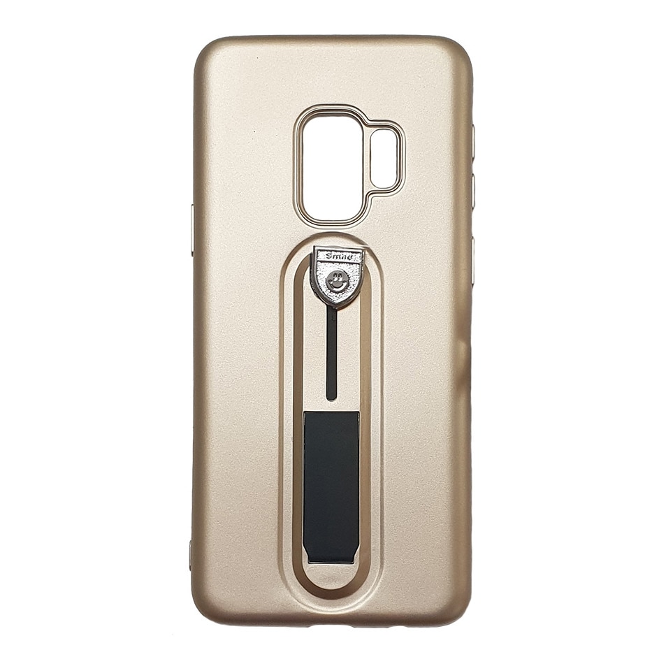 Husa silicon cu suport pentru selfie Samsung A6 plus (2018), Gold
