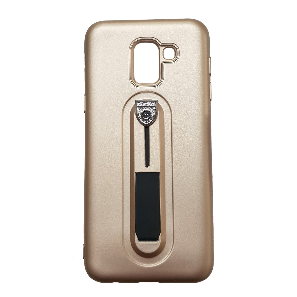 Husa silicon cu suport pentru selfie Samsung J6 (2018), Gold