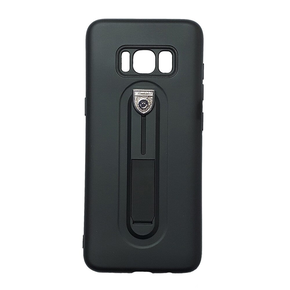 Husa silicon cu suport pentru selfie Samsung S8 plus, Negru