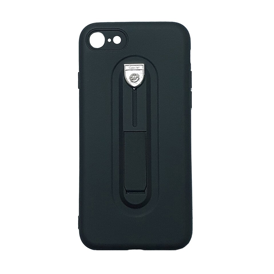 Husa silicon cu suport pentru selfie Iphone 7/8 plus, Negru