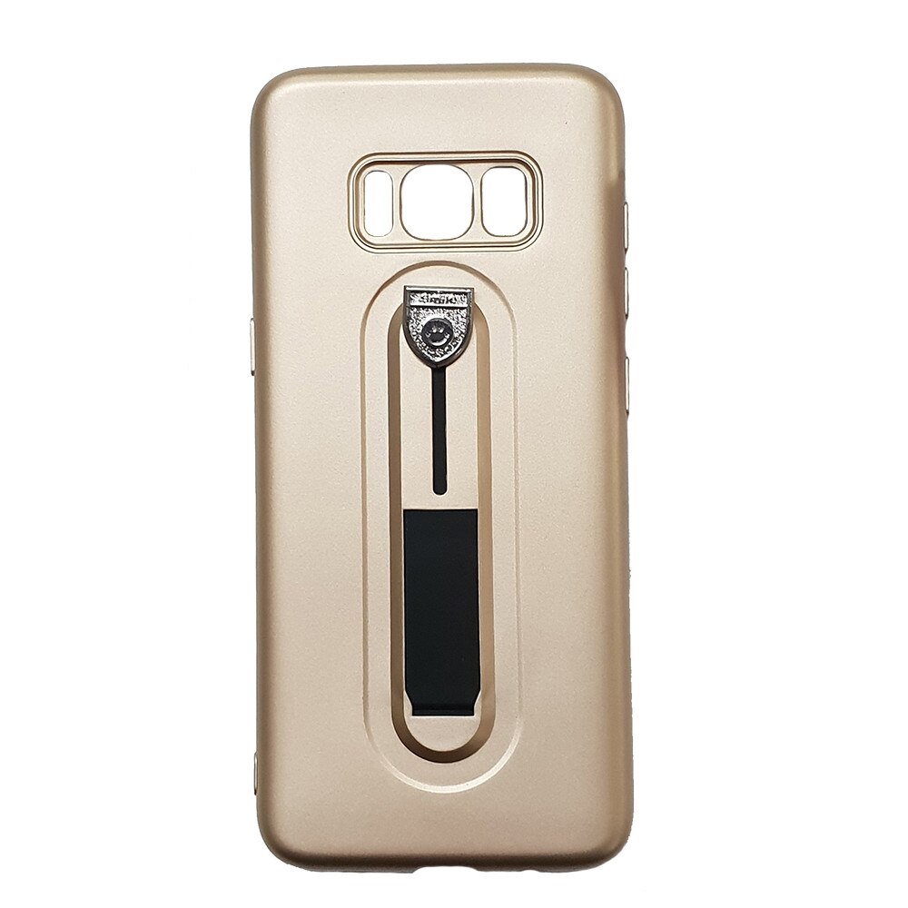 Husa silicon cu suport pentru selfie Samsung S8, Gold