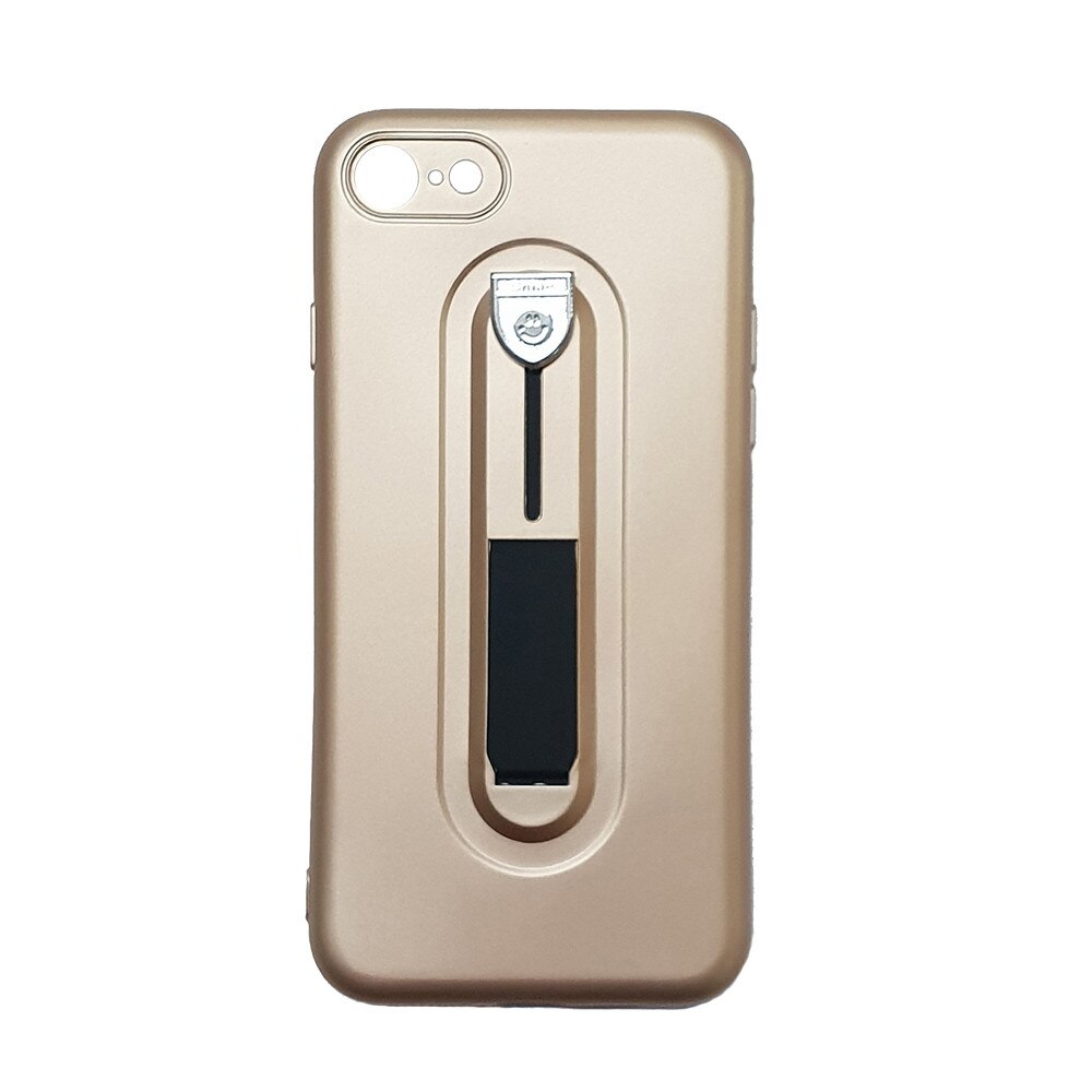 Husa silicon cu suport pentru selfie Iphone 7/8, Gold