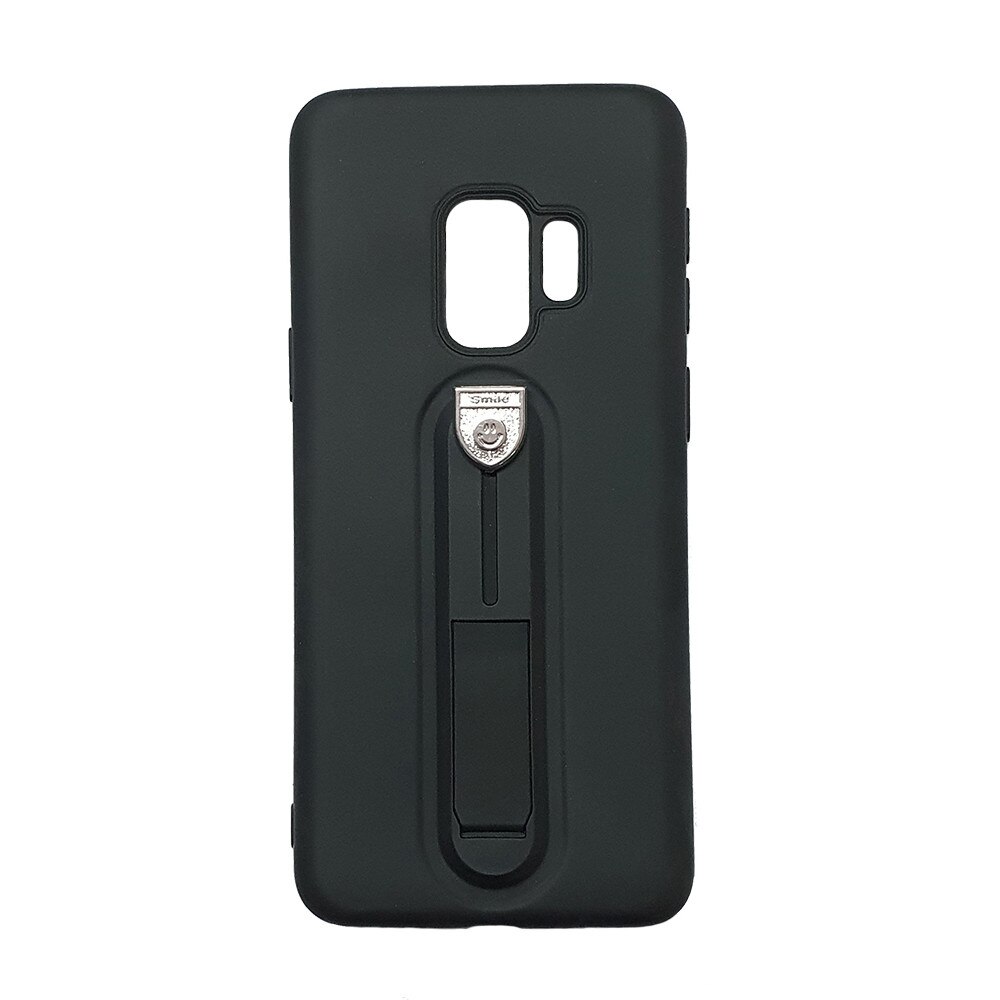 Husa silicon cu suport pentru selfie Samsung S9, Negru