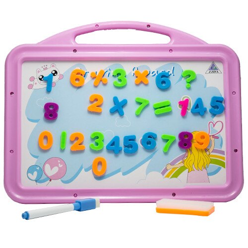 Set invatare tablita de scris+accesorii, culoare roz