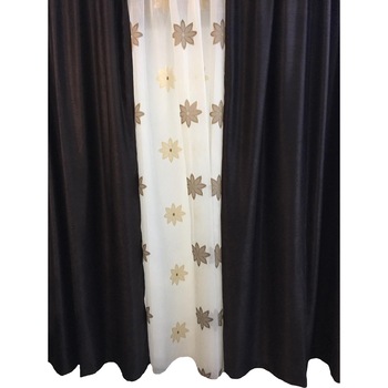 Set doua draperii si perdea Wenghe Flowers by Liz Line-SDP27 Set doua draperii si perdea Wenghe Flowers by Liz Line-SDP27