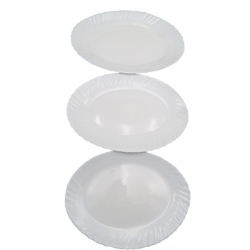 Set 3 platouri, opal, alb Set 3 platouri, opal, alb