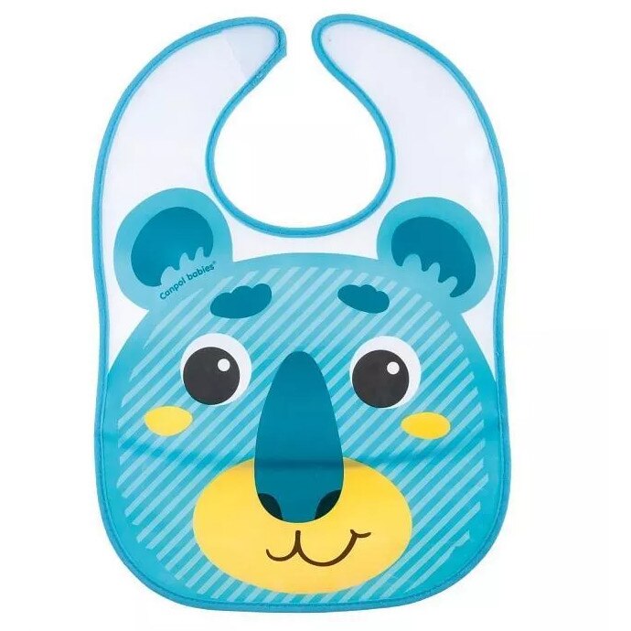 Baveta impermeabila Canpol Babies Koala 9/232, Turcoaz 6+ luni
