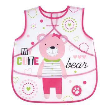 Baveta - sortulet „Puppets“, Canpol babies®, fara BPA, roz Baveta - sortulet „Puppets“, Canpol babies®, fara BPA, roz