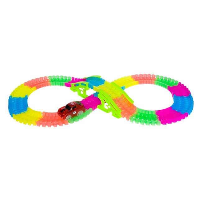 Set autostrada fosforescenta + 1 masina pentru copii , ATS , Led