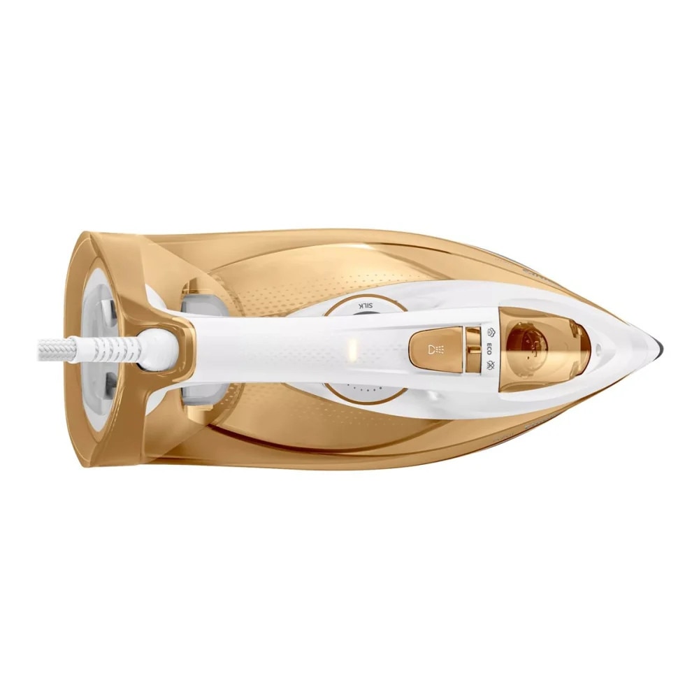 Fier de calcat cu aburi Philips Azur Steam GC4552/00, 2400W, SteamGlide Plus, Jet de abur continuu de 45g/min, Alb/Argintiu