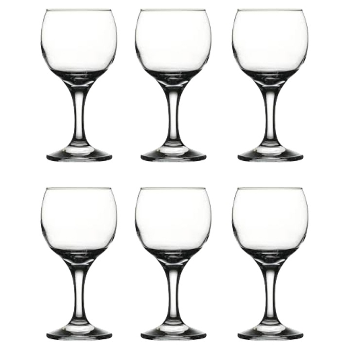 Set pahare vin rosu, Pasabahce Bistro, 6 piese, 225 ml