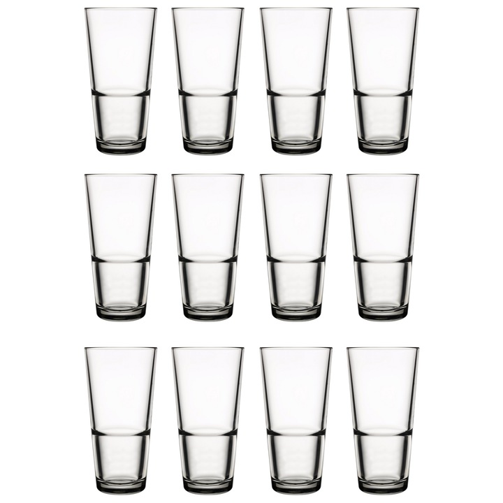 Комплект високи чаши Pasabahce Grande, 12 бр, 376 мл