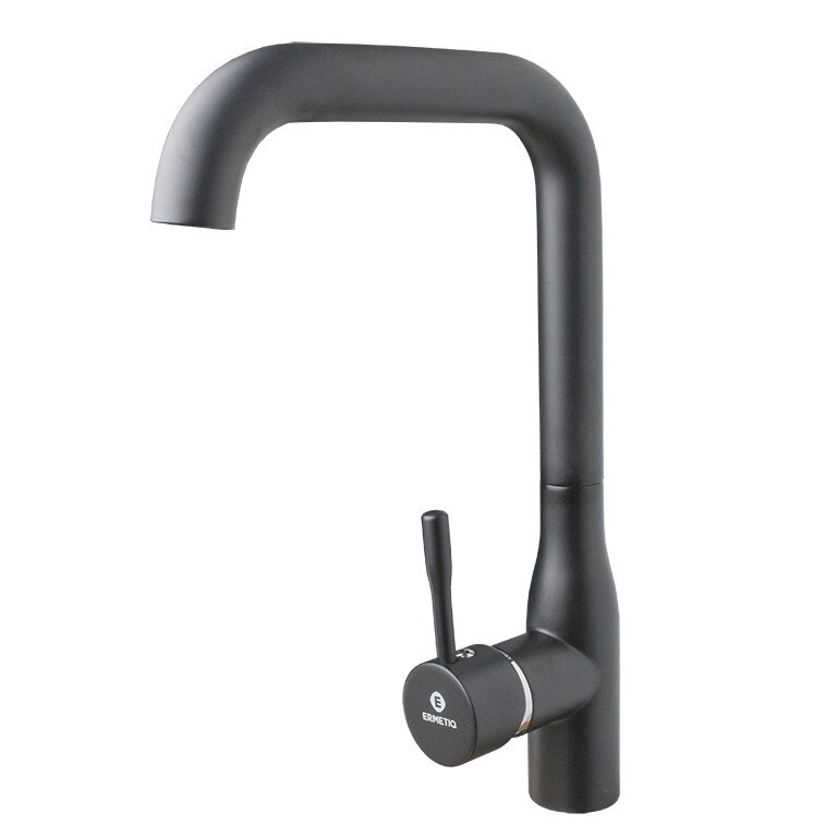 Baterie bucatarie teava inox 90, Ermetiq, NEGRU