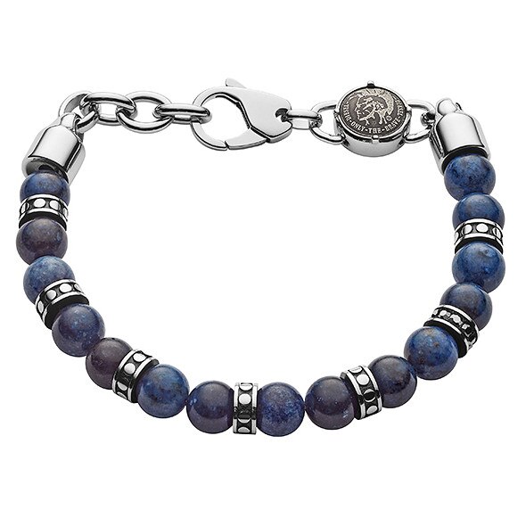 Bratara Diesel Beads DX1165040, Argintiu, Albastru