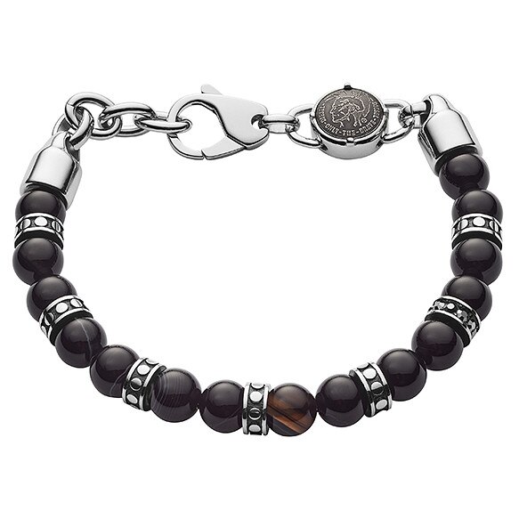 Bratara Diesel Beads DX1163040, Argintiu, Negru