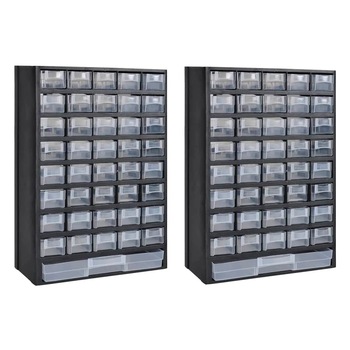 Set 2 cutii pentru depozitare unelte, vidaXL, Plastic, 31 x 13,8 x 49 cm, Negru Set 2 cutii pentru depozitare unelte, vidaXL, Plastic, 31 x 13,8 x 49 cm, Negru