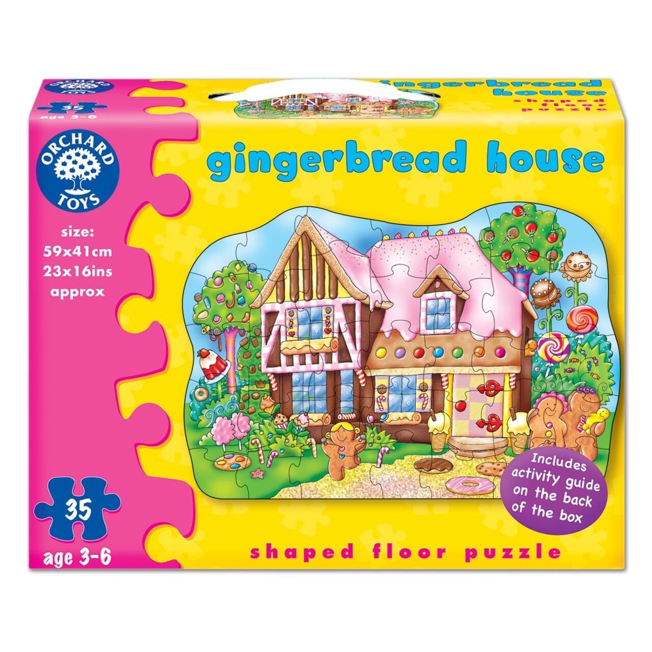 Puzzle de podea Orchard Toys Casuta de turta dulce, 35 de piese, multicolor, MGC