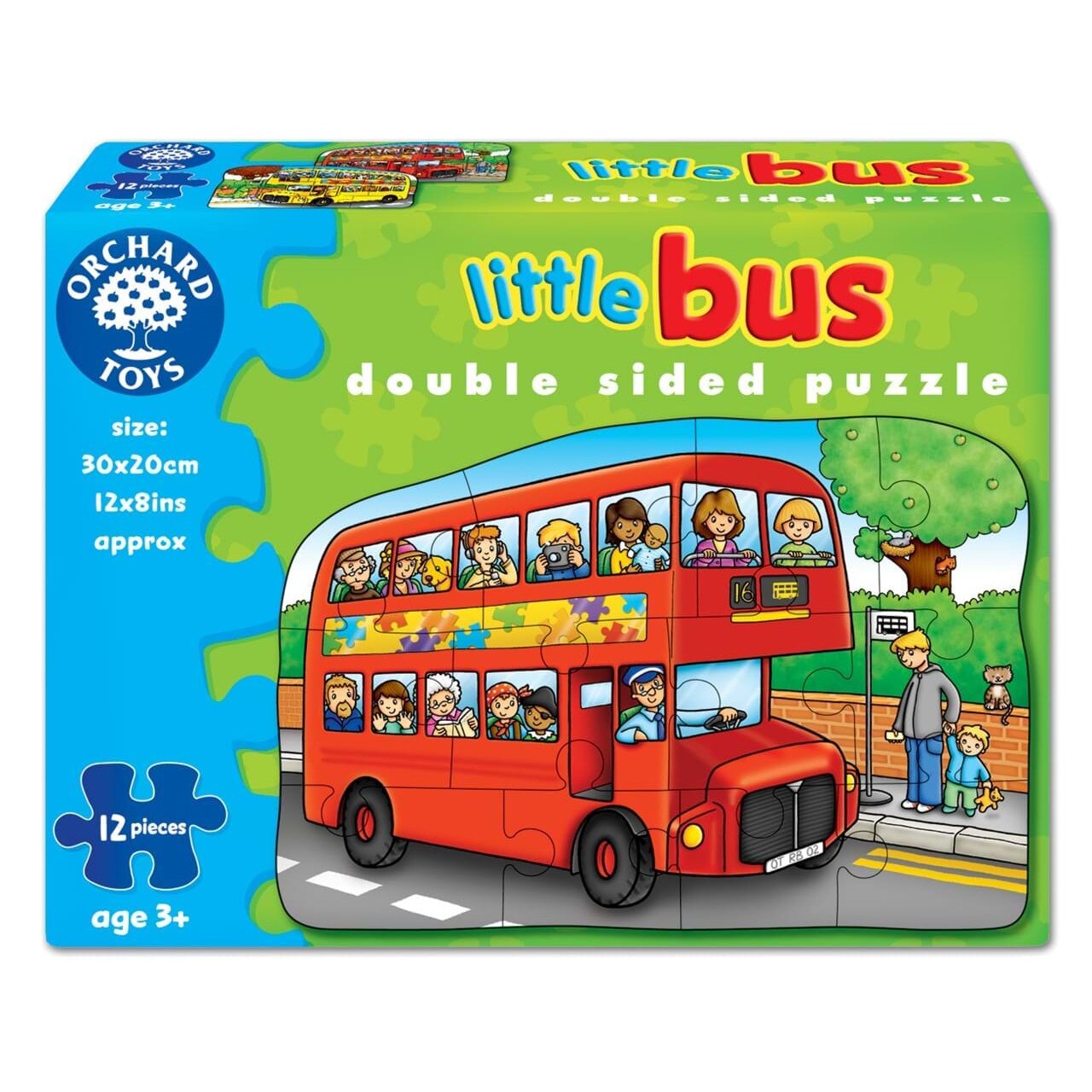 Puzzle fata verso Orchard Toys Autobuz, 12 piese, multicolor, MGC