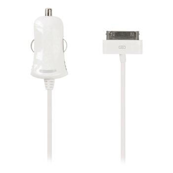Incarcator auto Iphone, Ipad, Ipod, 30 pini, 2.1A, alb, ValueLine Incarcator auto Iphone, Ipad, Ipod, 30 pini, 2.1A, alb, ValueLine
