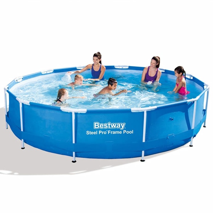 Piscina supraterana ovala, Bestway, PVC, 366 x 76 cm, Albastru