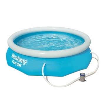 Piscina supraterana ovala cu pompa, Bestway, PVC, 305 x 76 cm, Albastru Piscina supraterana ovala cu pompa, Bestway, PVC, 305 x 76 cm, Albastru