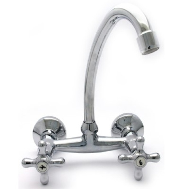 Смесител THS THERMOSTYLE Ретро за мивка, месинг хромиран, L лебедка