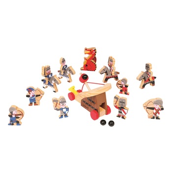 Set figurine din lemn Janod Soldati si Cavaleri Set figurine din lemn Janod Soldati si Cavaleri